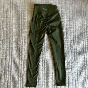 ECHT women’s scrunch leggings, size small, army green